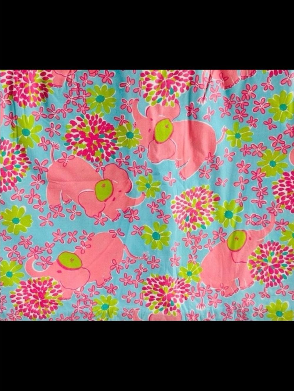 Lilly Pulitzer Pop Pop Fabric Pink Elephant Floral Elefrance